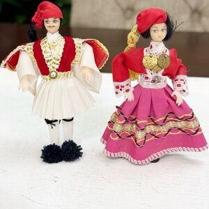 Vintage Greece Folk Art Man and Woman